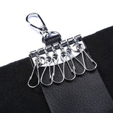 Leather Key Wallets Keychain Case Bag Women Men Key Holder Organizer Cover