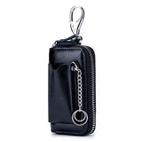 Leather Key Wallets Men Cowhide Key Holders Multifunction Zipper