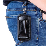 Leather Key Wallets Men Cowhide Key Holders Multifunction Zipper