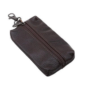 Leather Key Wallets Key Holder Car Key Organizer Zipper Key Case Bag