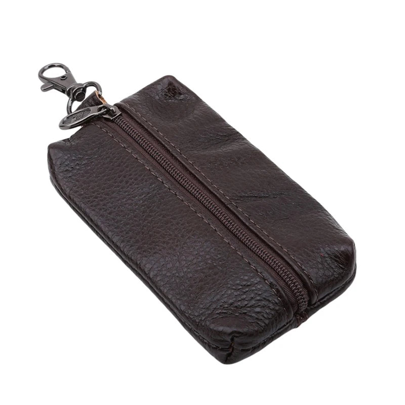 Leather Key Wallets Key Holder Car Key Organizer Zipper Key Case Bag