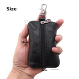 Leather Key Wallets for Men Women Zipper Key Case Bag