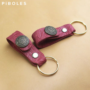 Leather Keychain DIY Pendant Key Ring Cow Leather Key Chain Holder