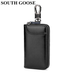 Leather Keychain Holder Keys Organizer Wallet Men Car Key Case