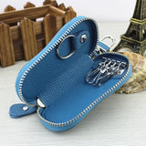 Leather Keychain Holder Organizer Wallet Car Key Pouch
