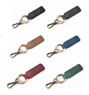 Vintage Style Leather Keychain Key Fob Holder