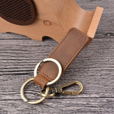 Vintage Style Leather Keychain Key Fob Holder