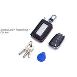 Leather Keychain Key Holder Pouch Cow Split Car Key Bag
