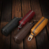 Leather Keychain Men Women Key Holder Organizer Pouch Key Bag Wallet