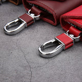 Leather Keychain Men Women Solid Keyrings Package Hasp Keys Organizer
