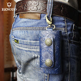 Leather Keychain Solid Key Wallet Hasp Casual Keys Holder
