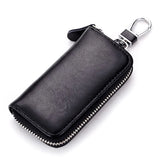 Leather Keychain Wallet Multi-function Car Key Holder Zipper
