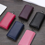 Leather Keychain Wallet Solid Multifunctional Key Case Cow Leather Key Wallet