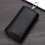 Leather Keychain Wallet Solid Multifunctional Key Case Cow Leather Key Wallet