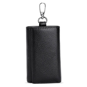 Leather Keychain Wallet Solid Multifunctional Key Case Cow Leather Key Wallet
