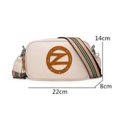 Small Leather Shoulder Bag for Women, Wide Straps Crossbody Purse