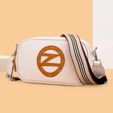 Small Leather Shoulder Bag for Women, Wide Straps Crossbody Purse