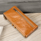 RFID Long Clutch Leather Wallet Men Women