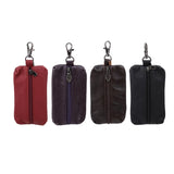 Leather Key Wallets Short Key Holders Organizer Zipper Key Chain