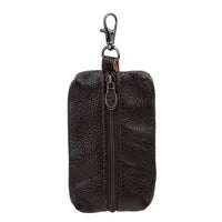 Leather Key Wallets Short Key Holders Organizer Zipper Key Chain