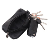 Leather Key Wallets Short Key Holders Organizer Zipper Key Chain