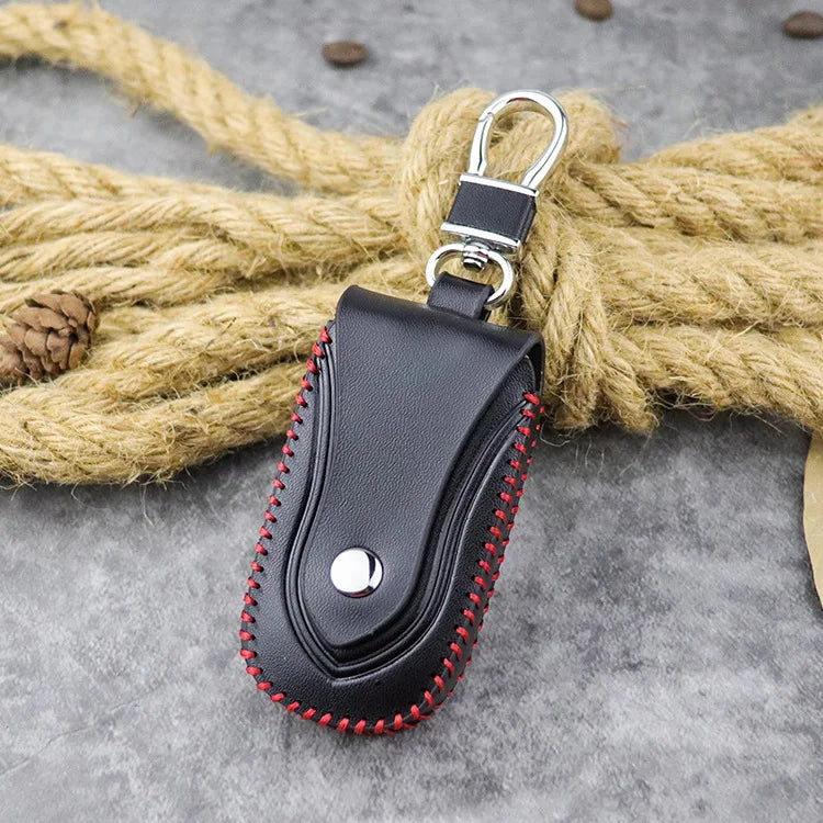 Leather Key Wallet Housekeeper Keychain Cover Zipper Keys Case