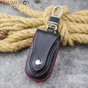 Leather Key Wallet Housekeeper Keychain Cover Zipper Keys Case