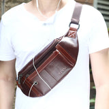 Leather Men Fanny Packs Sport Bum Money Belt Bags