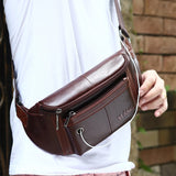 Leather Men Fanny Packs Sport Bum Money Belt Bags