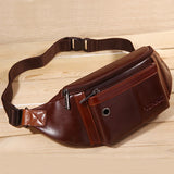 Leather Men Fanny Packs Sport Bum Money Belt Bags