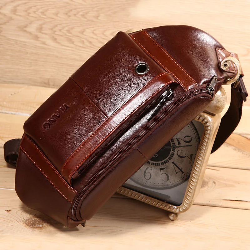 Leather Men Fanny Packs Sport Bum Money Belt Bags