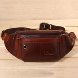 Leather Men Fanny Packs Sport Bum Money Belt Bags
