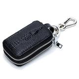 Crocodile Dual Zipper Key Case Large Capacity Organizer Small Wallet