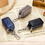 Crocodile Dual Zipper Key Case Large Capacity Organizer Small Wallet