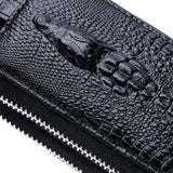 Crocodile Dual Zipper Key Case Large Capacity Organizer Small Wallet