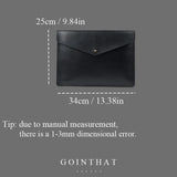 Leather Laptop Bag Business Handbag Briefcase A4 Document Storage File Organizer