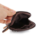 Leather Men Shoulder Bag Business Casual Phone Pouch Solid Small Zipper