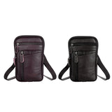 Leather Men Shoulder Crossbody Bag Business Casual Messenger Phone Pouch