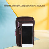 Leather Men Shoulder Crossbody Bag Business Casual Messenger Phone Pouch