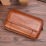 Leather Men Small Hip Waist Bags Male Fanny Pack Phone Pouch Bum Belt Bag