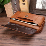 Leather Men Small Hip Waist Bags Male Fanny Pack Phone Pouch Bum Belt Bag