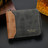 Real Cowhide Men Wallet Short Wallet Business Zipper