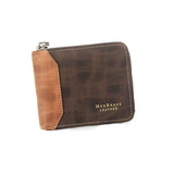 Real Cowhide Men Wallet Short Wallet Business Zipper