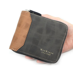 Real Cowhide Men Wallet Short Wallet Business Zipper