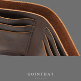 Real Cowhide Leather Men Wallets Short Wallet Portefeuille Hombre