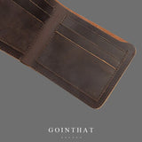 Real Cowhide Leather Men Wallets Short Wallet Portefeuille Hombre