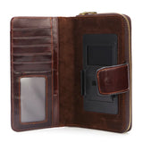 Vintage Leather Men Wallet Long Clutch Phone Pocket Man Purse