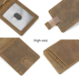 Slim Crazy Horse Leather Money Clip Wallet