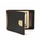 Slim Crazy Horse Leather Money Clip Wallet