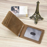 Slim Crazy Horse Leather Money Clip Wallet
